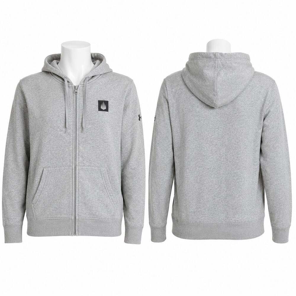 Under Armour IMG Academy Full Zip Hoodie Men's Large Gray Fleece Sweatshirt